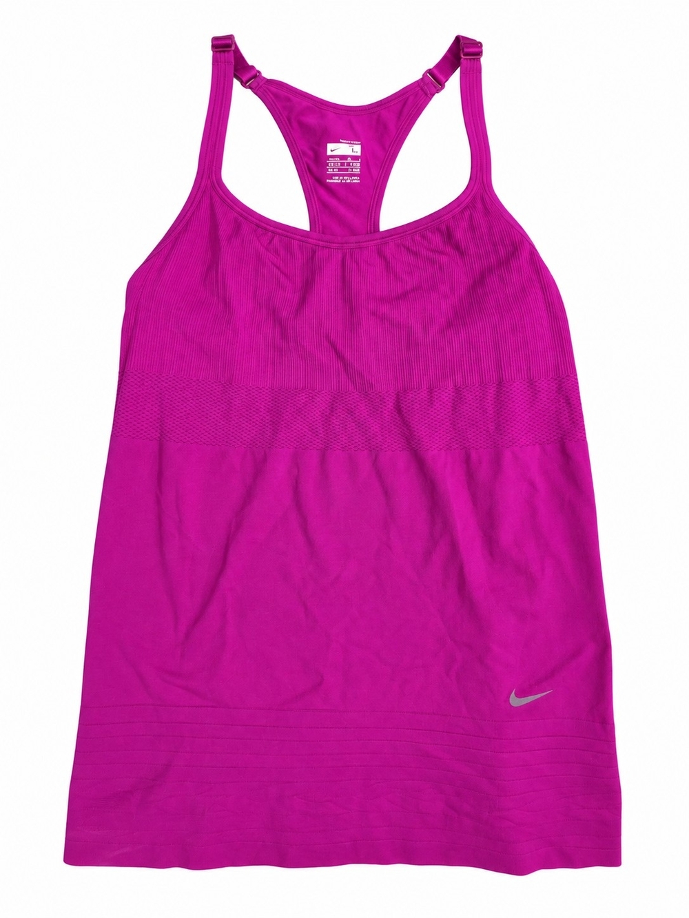 Nike FIT DRY Pink Fuchsia Seamless Racerback Workout Tank Top Size L